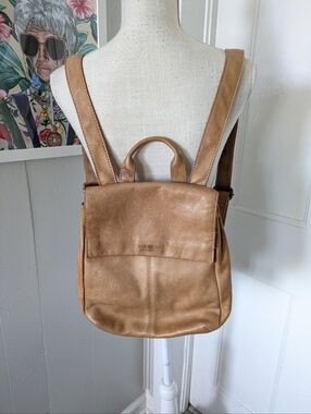 American Leather Co. Liberty Soft Light Brown Leather Adjustable Strap Backpack